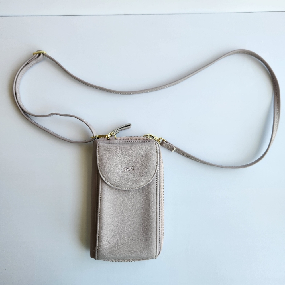 S-Zone Light Purple Small Crossbody Bag Phone Purse RFID Blocking Zip Closure